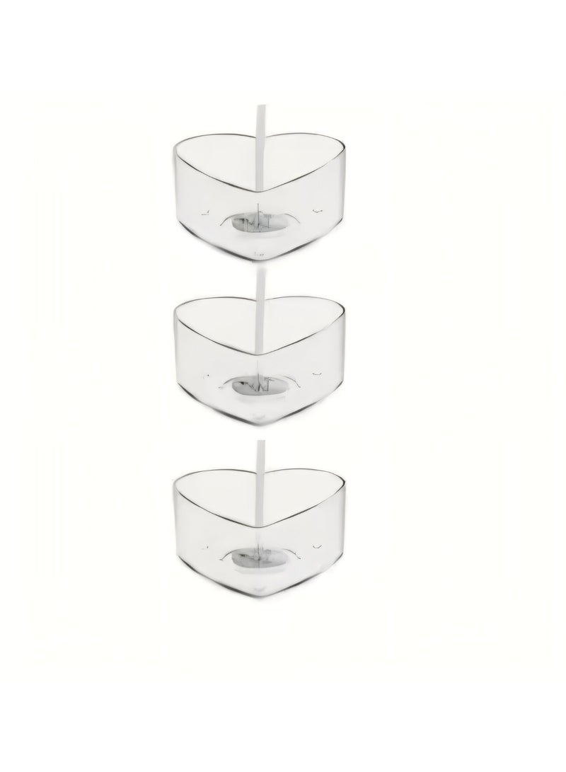50 Cups+50 Wicks Tealight Candle Cups, Empty containers. Heart shaped Polycarbonate Candle holder. DIY Candle Making Jars - Image 2